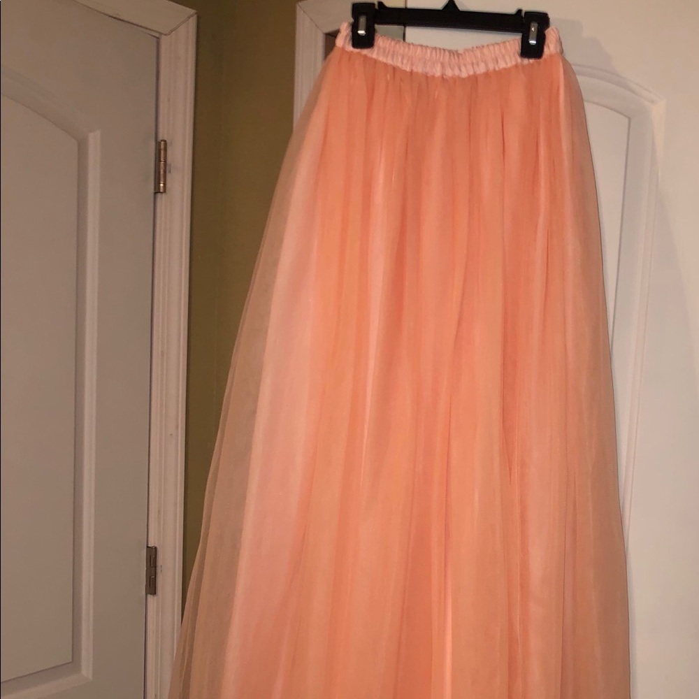 Long Pink/Salmon Colored Skirt